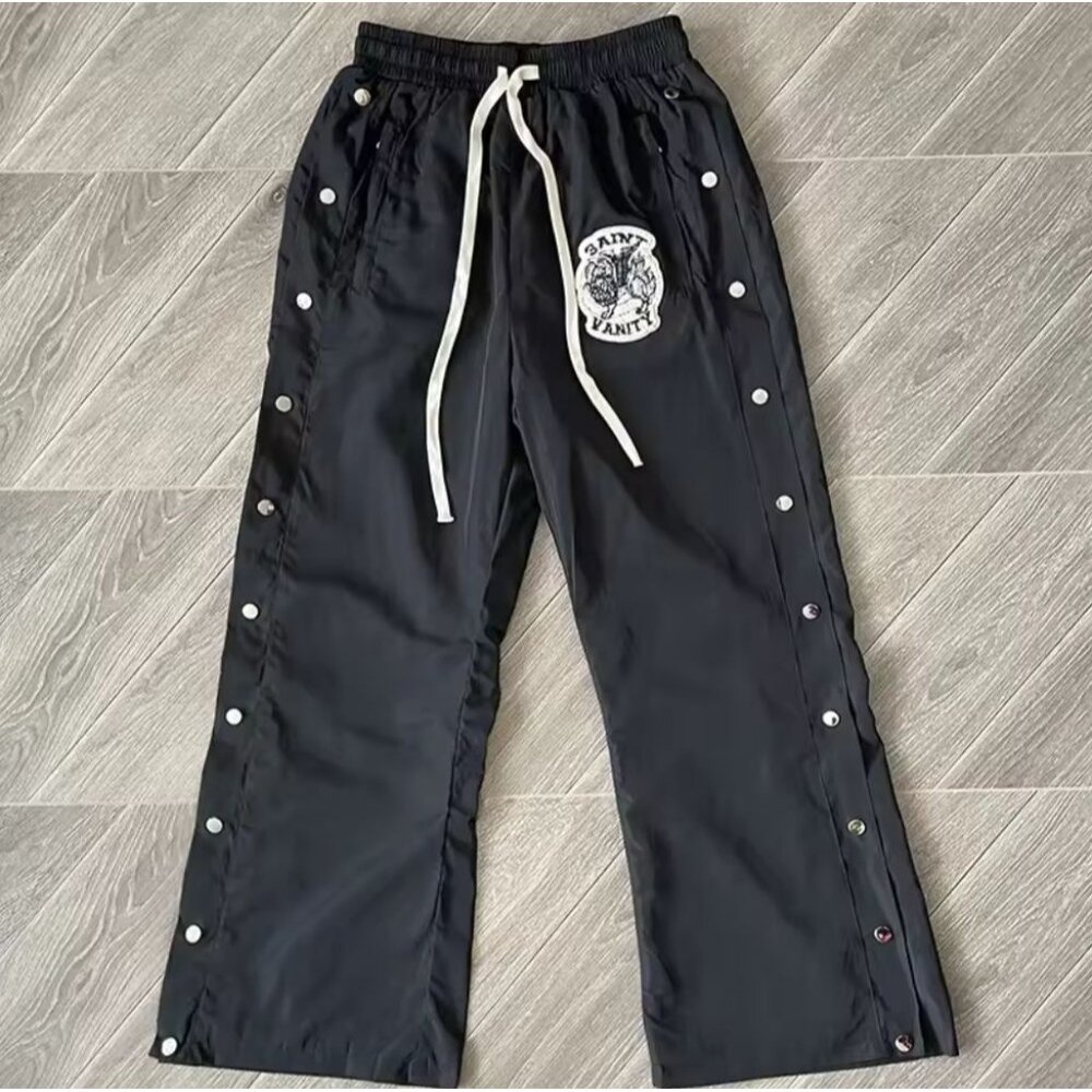 Saint Vanity Embroidered Casual Sports Pants – Stylish Double-Breasted Design